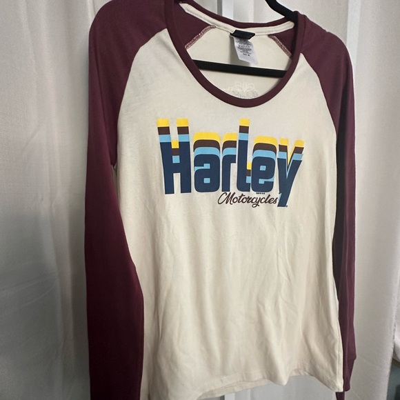 Harley Davidson Long Sleeve Raglan Shirt M Thumbholes St. Petersburg Clearwater - Picture 3 of 9